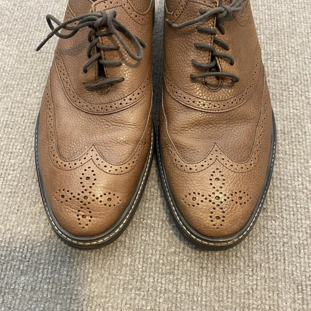 Cole Haan Shoes Mens Size 9 Brown Leather Wingtip Oxfords C09976 Business Preppy